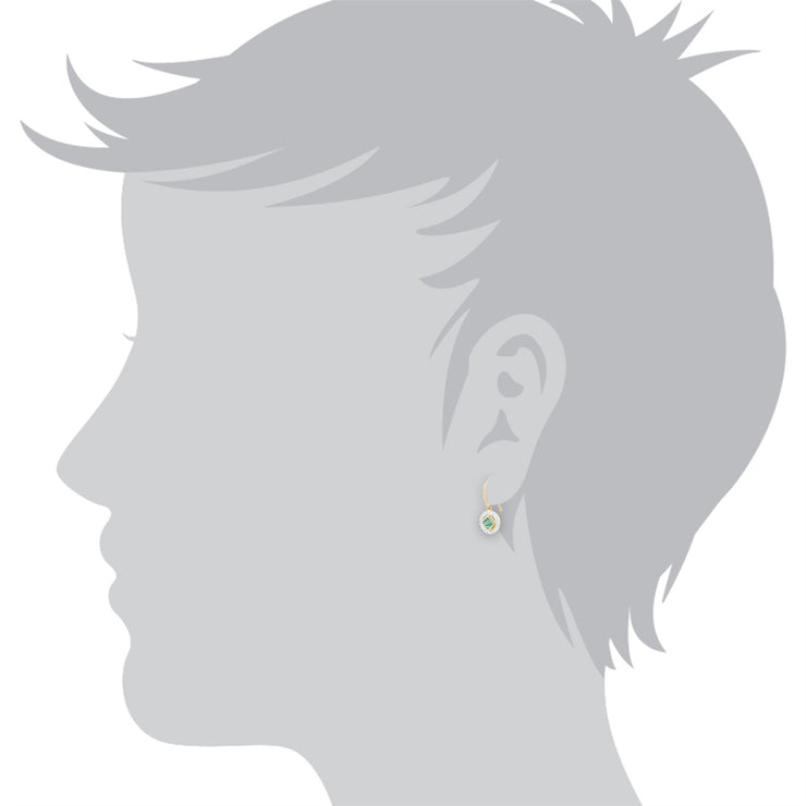 Collana e orecchini con pendente quadrato geometrico in oro giallo 375 con smeraldo e diamante