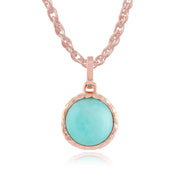 Collana pastello "Irida" con amazzonite in argento sterling placcato oro rosa da 9 ct