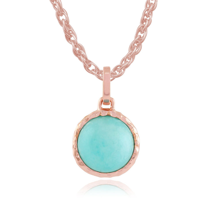 Collana pastello "Irida" con amazzonite in argento sterling placcato oro rosa da 9 ct