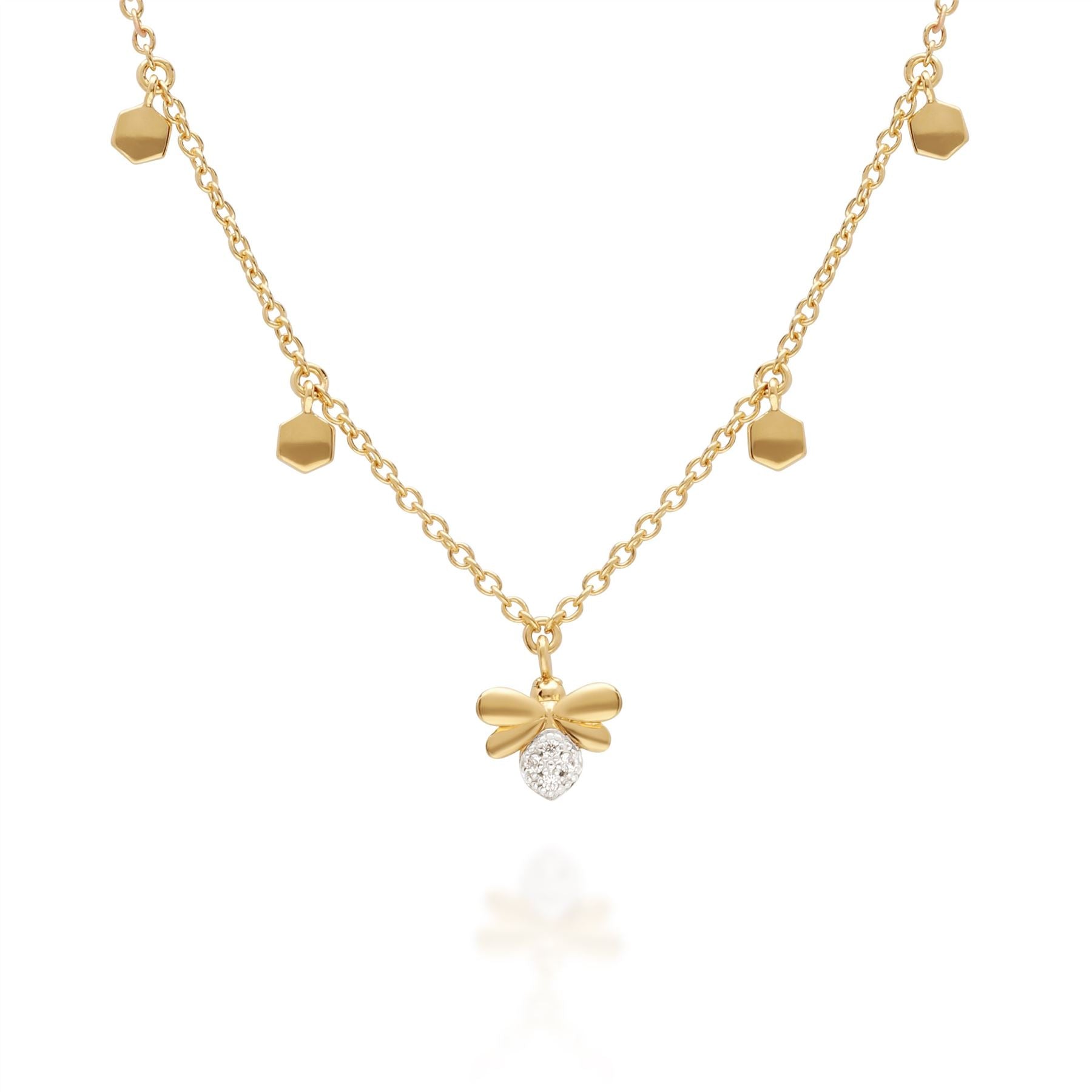 Yellow Gold Bee Choker Necklace