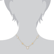 Collana geometrica Argento 925 placcato oro Madreperla esagonale