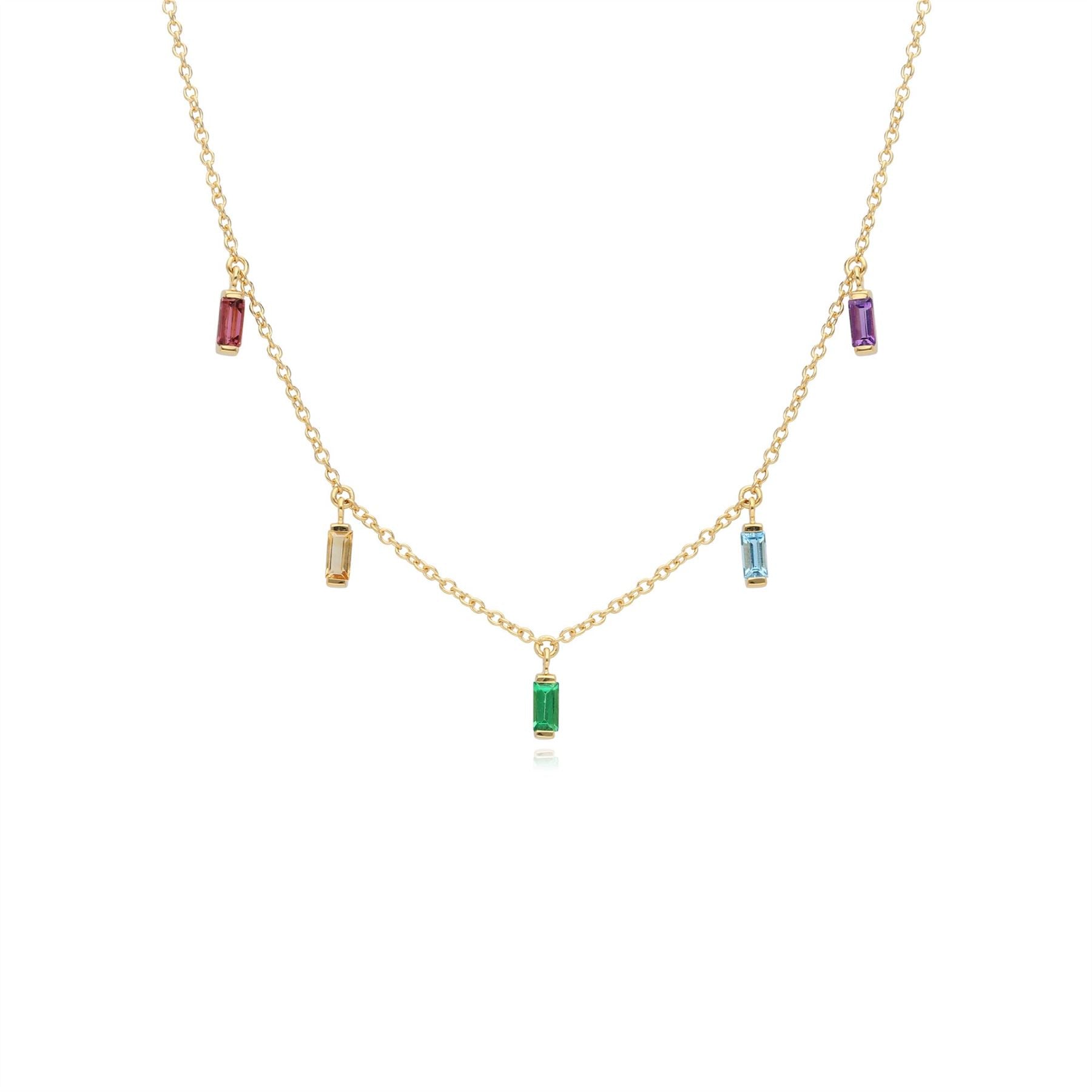 Rainbow Choker Necklace in Gold Plated Sterling Silver