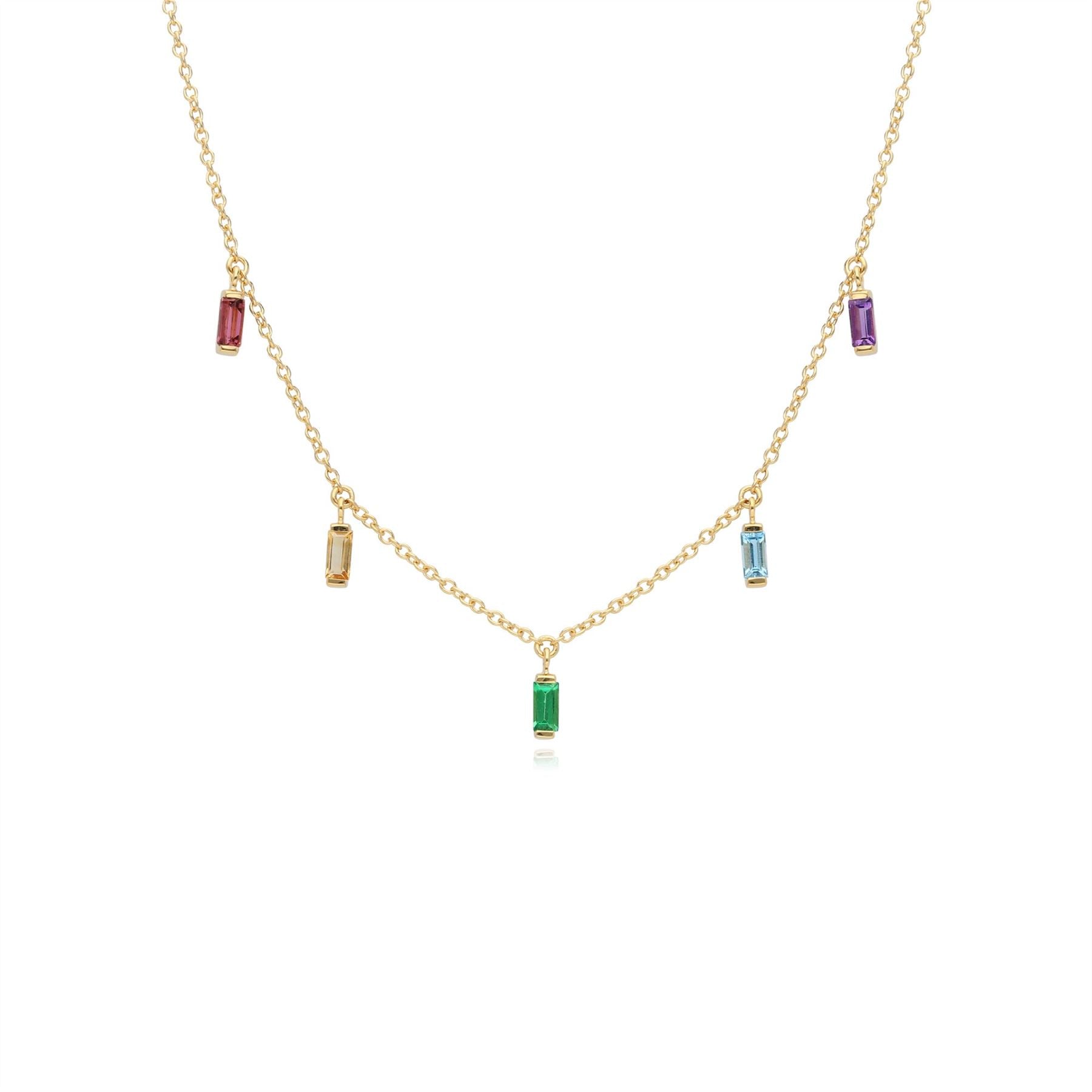 Rainbow Choker Necklace in Gold Plated Sterling Silver