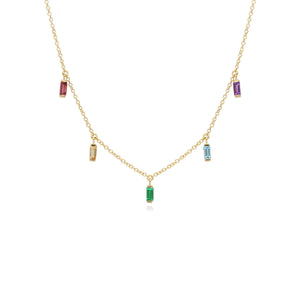 Rainbow Choker Necklace in Gold Plated Sterling Silver