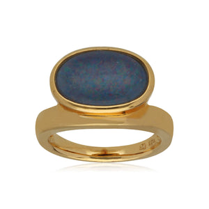 Kosmos Opal Cocktail Ring in Yellow Gold Plated Sterling Silver
