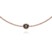 Bracciale in marcasite con cinque pietre in argento sterling placcato oro rosa da 19 cm
