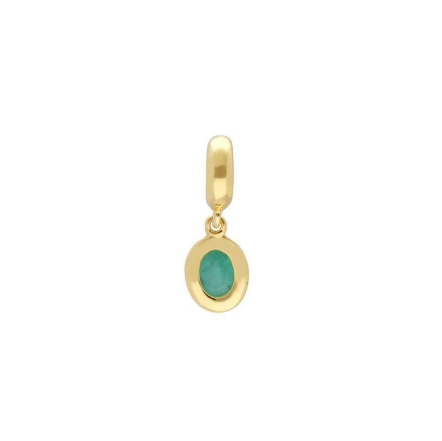 Gold Plated Emerald Charm