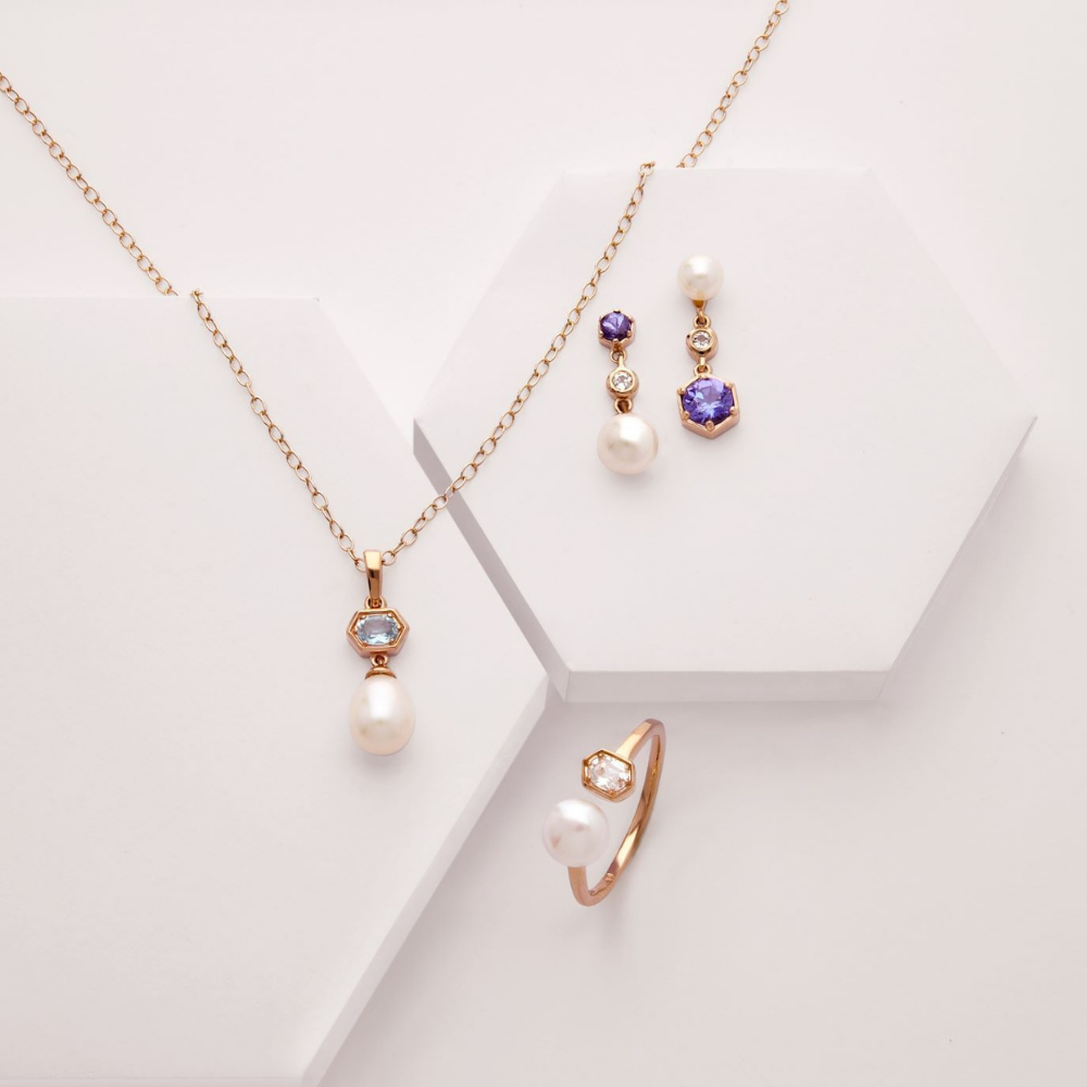 Gemondo Modern Pearl Collection in Rose Gold 925 Sterling Silver