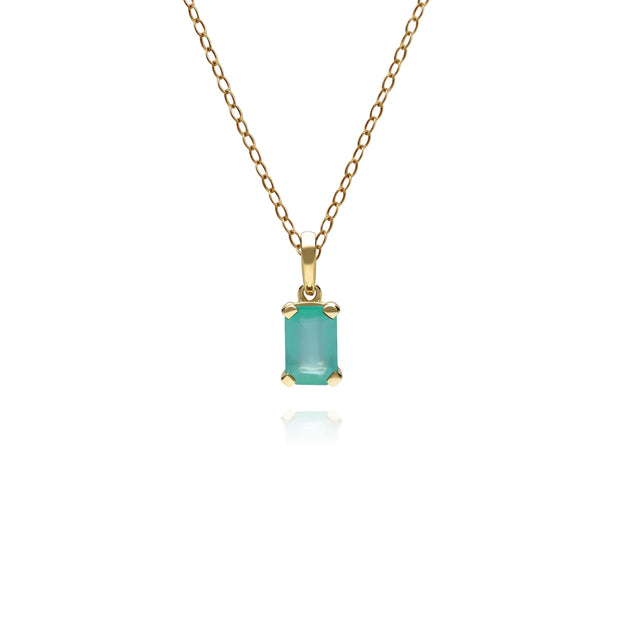 Pendentif Classique Or Jaune 375 avec Emeraude