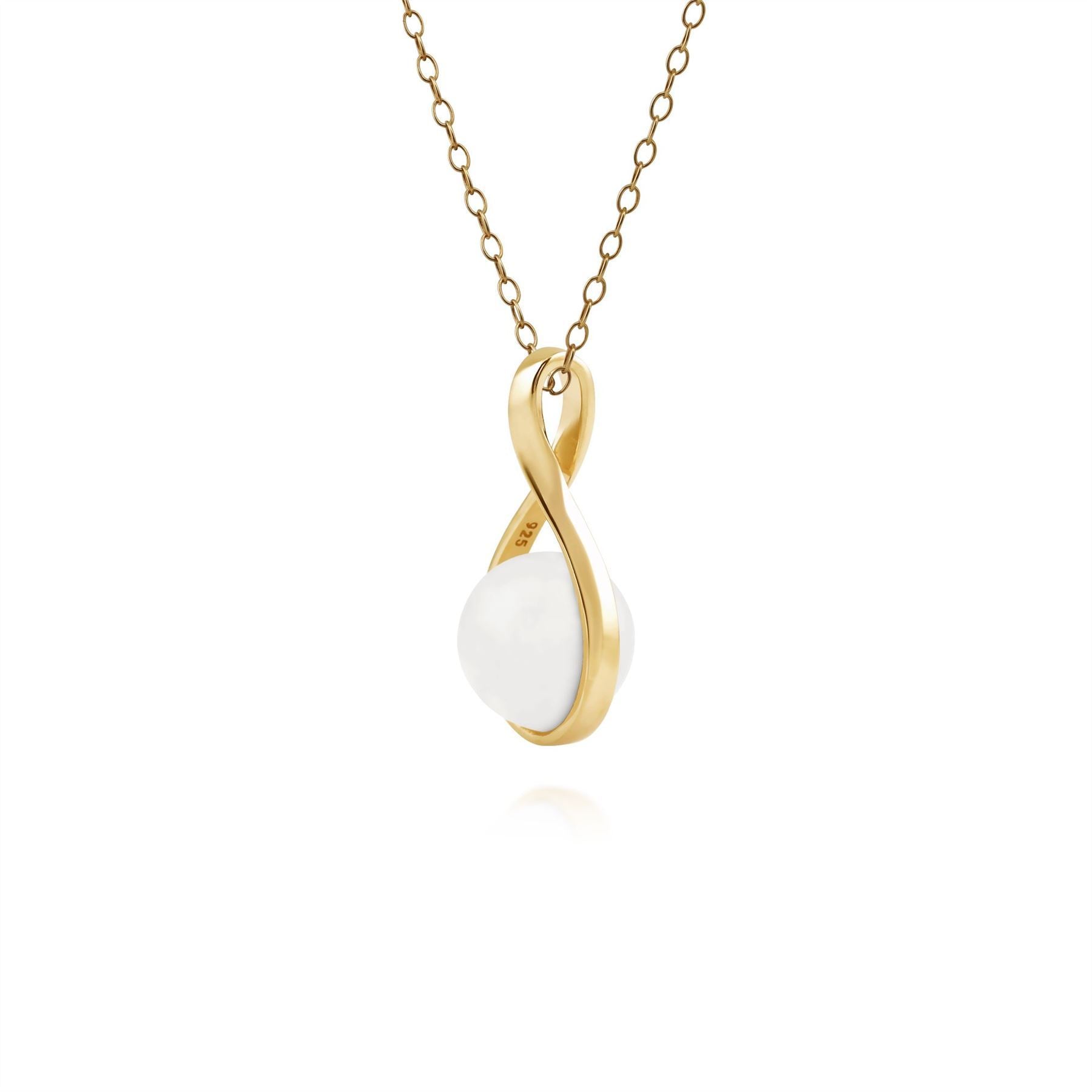 Kosmos Agate Orb Pendant in Yellow Gold Plated Sterling Silver