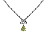Ciondolo in stile Art Nouveau in argento 925 con peridoto e marcasite