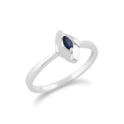 Anello con zaffiro Gemondo, anello con croce con zaffiro in argento sterling 925 da 0,10 CT