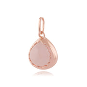 Collana pastello "Diantha" al quarzo rosa in argento sterling placcato oro rosa da 9 ct
