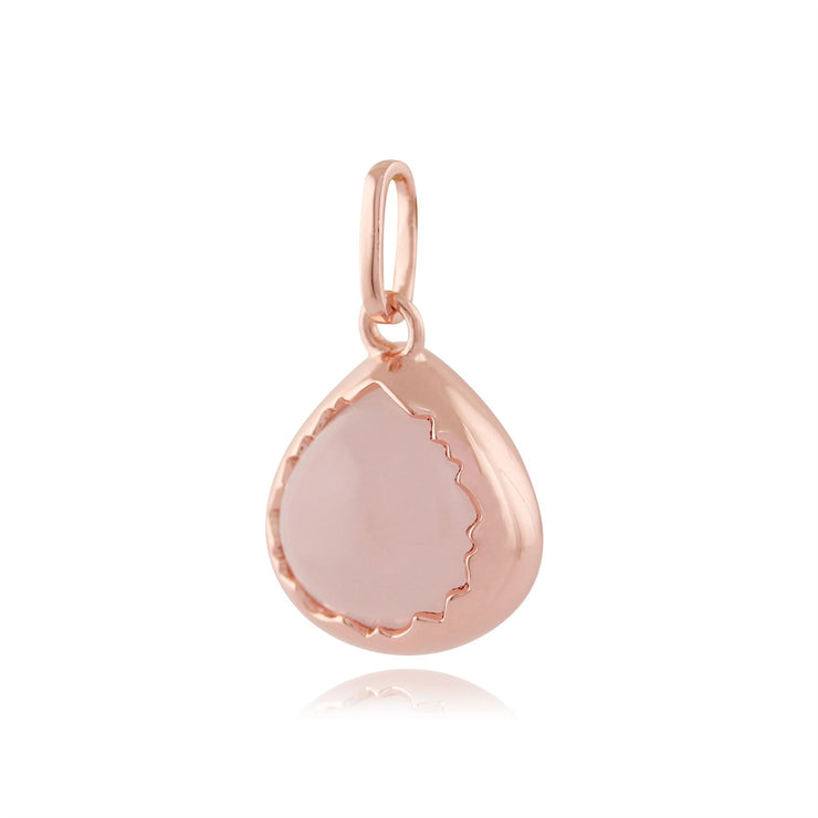 Collana pastello "Diantha" al quarzo rosa in argento sterling placcato oro rosa da 9 ct