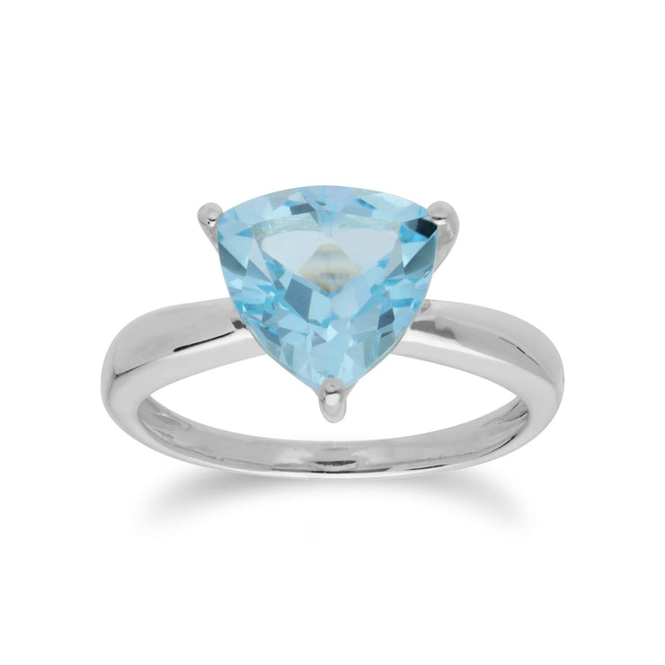 Anello con topazio Gemondo, anello con prisma di novembre con topazio azzurro in argento sterling - TOPAZIO