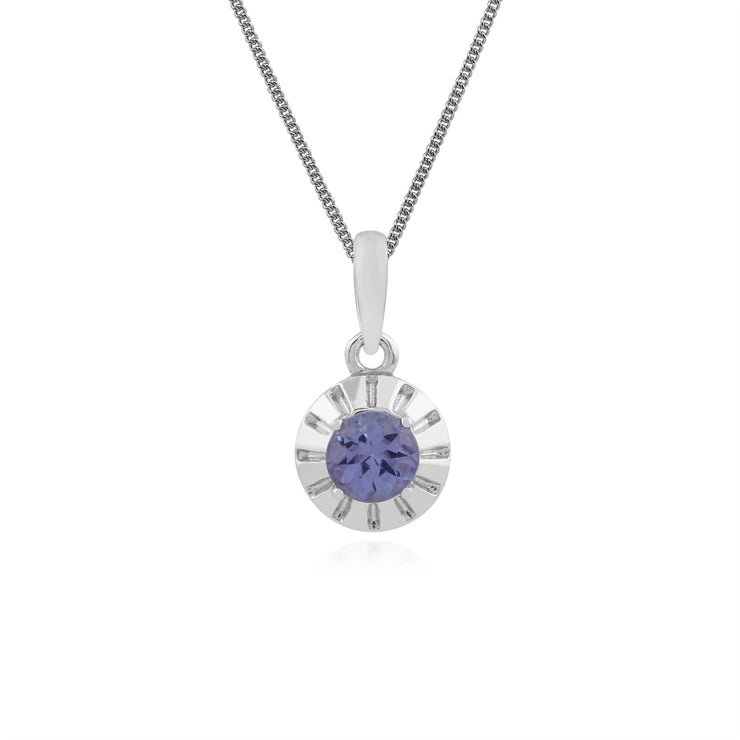 Collana TANZANITE, pendente in pietra singola di tanzanite da 0,17 ct in argento sterling 925 su catena da 45 cm