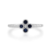 Anello con zaffiro Gemondo, anello a grappolo di zaffiri in argento sterling da 0,24 CT