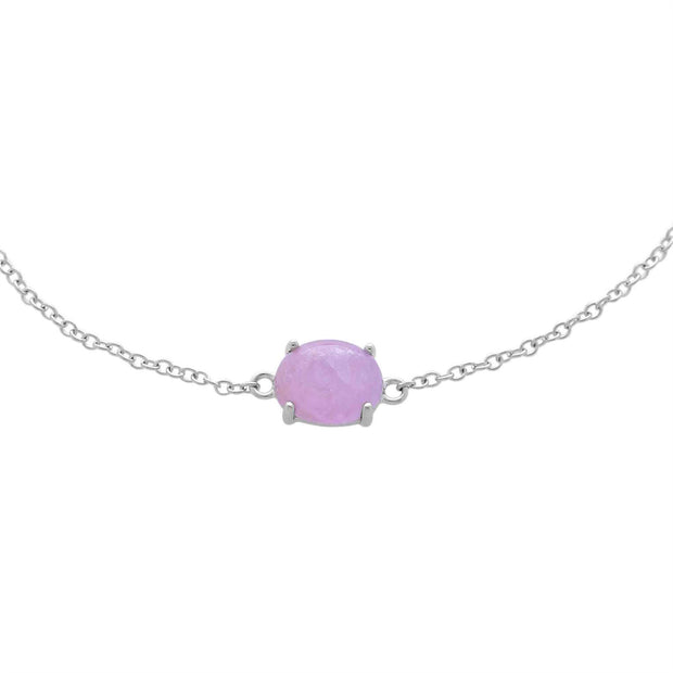 Classico bracciale ovale opaco con Kunzite in argento 925