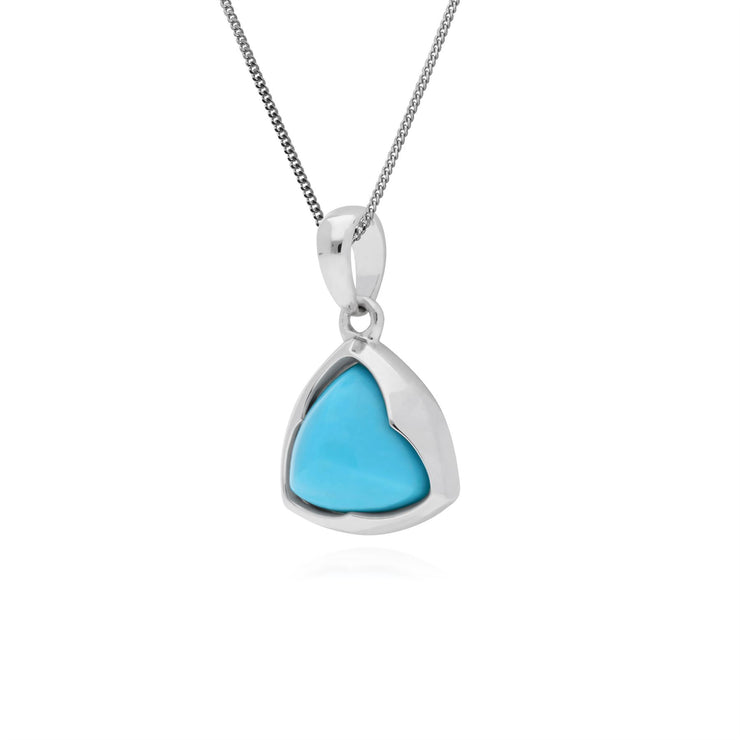 Ciondolo turchese, ciondolo turchese pan di zucchero con prisma in argento sterling su catena da 45 cm