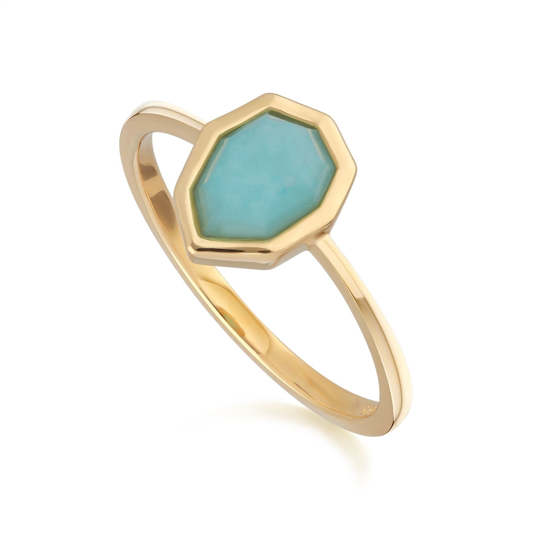 Irregular B Gem Blue Peru Amazonite Ring