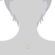 Collana Tara' con quarzo rosa pastello in argento sterling placcato oro giallo da 9 ct