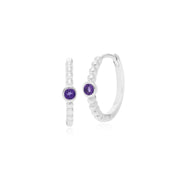 Anello e orecchini a cerchio con ametista in argento 925 Essentiel