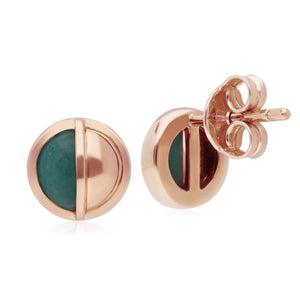 Round Amazonite Stud Earrings