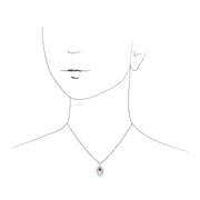 Collana RUBIS, pendente RUBIS in argento sterling 925 da 0,24 CT CT su catena da 45 cm