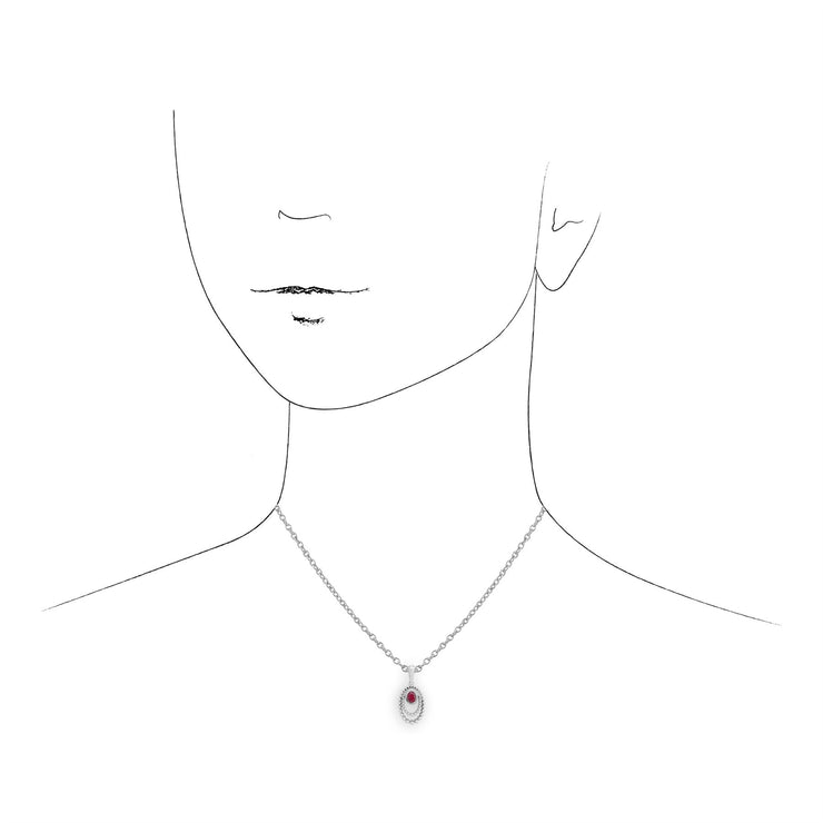 Collana RUBIS, pendente RUBIS in argento sterling 925 da 0,24 CT CT su catena da 45 cm