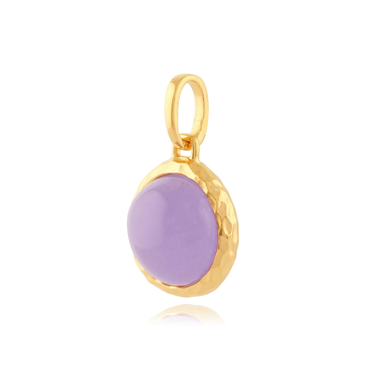Collana pastello 'Irida' con giada lavanda in argento sterling placcato oro giallo da 9 ct