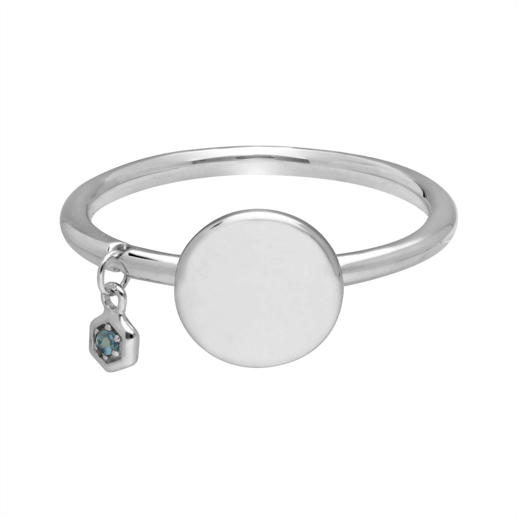 Topaz Engravable Ring in Sterling Silver