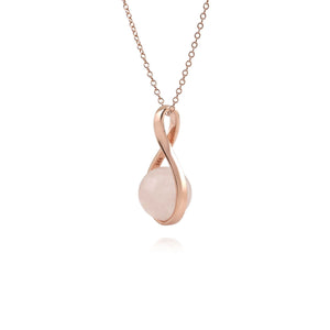 Kosmos Rose Quartz Ball Shaped Pendant in Rose Gold Plated Sterling Silver