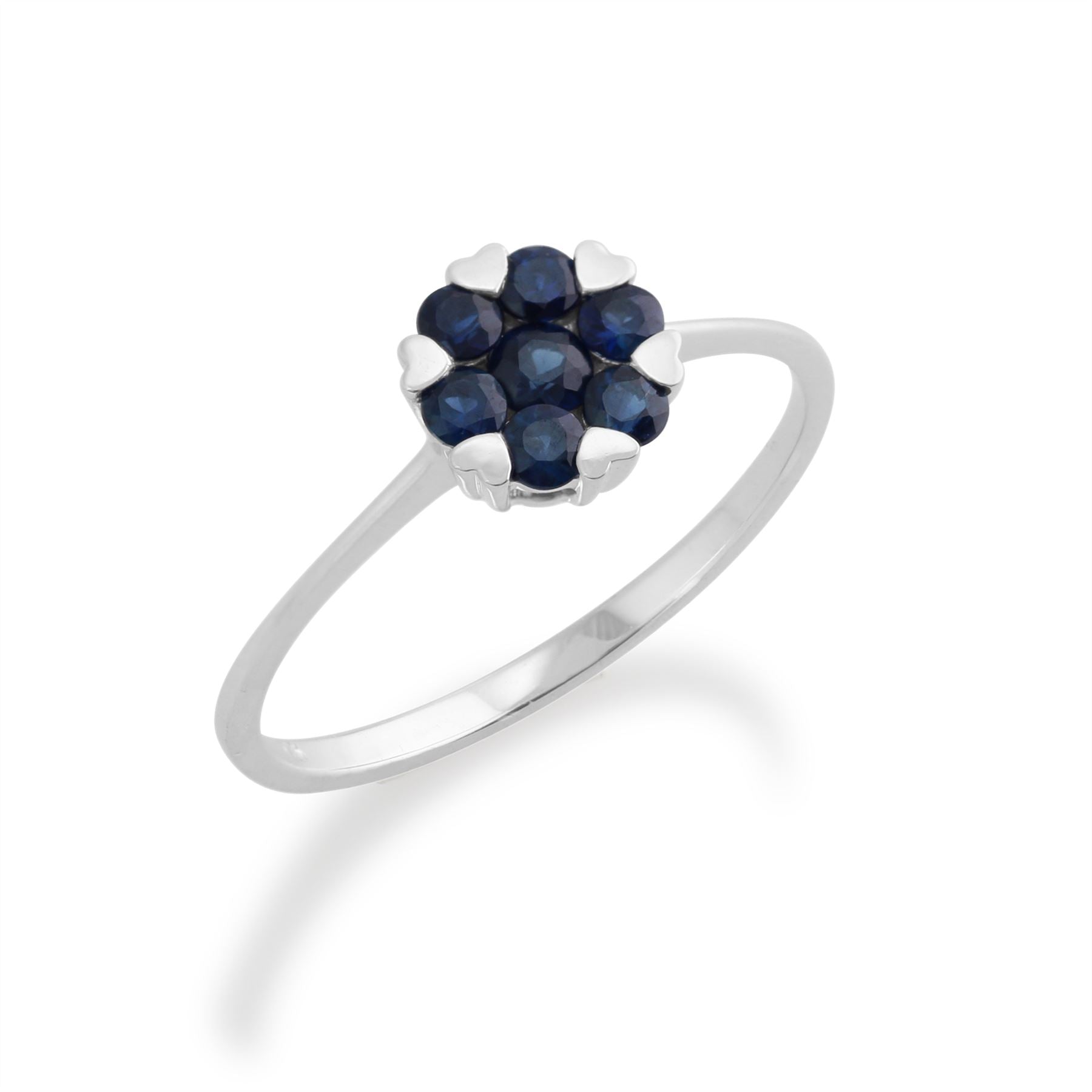 Gemondo  Sterling Silver Heart Detailed Sapphire Ring