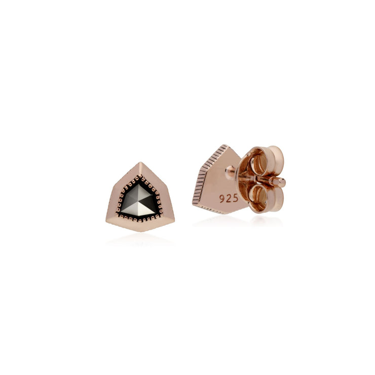 Orecchini marcasite di protezione in argento sterling placcato oro rosa