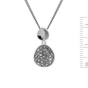 Collana e orecchini con pendente in stile Art Déco Marcasite in argento 925