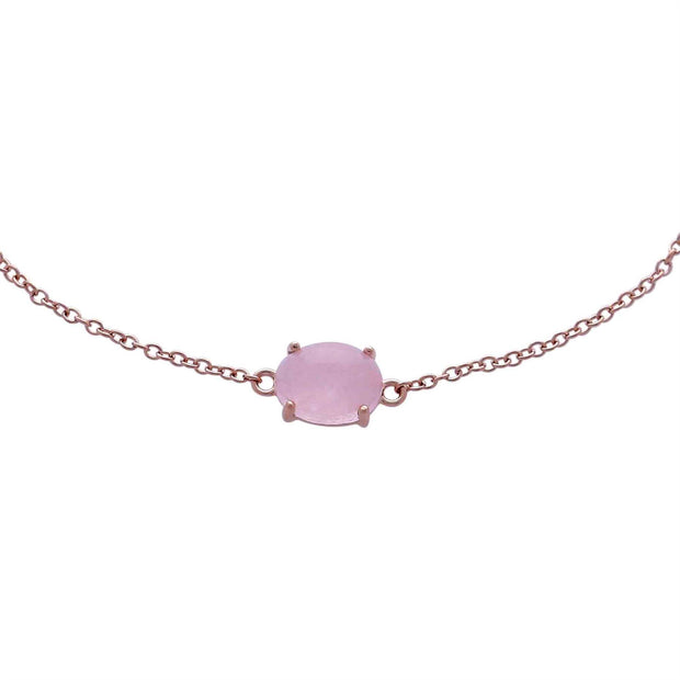Bracciale classico ovale opaco in argento 925 con morganite