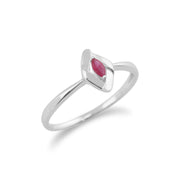 Anello con rubino Gemondo, anello con rubino incrociato in argento sterling 925 da 0,10 ct
