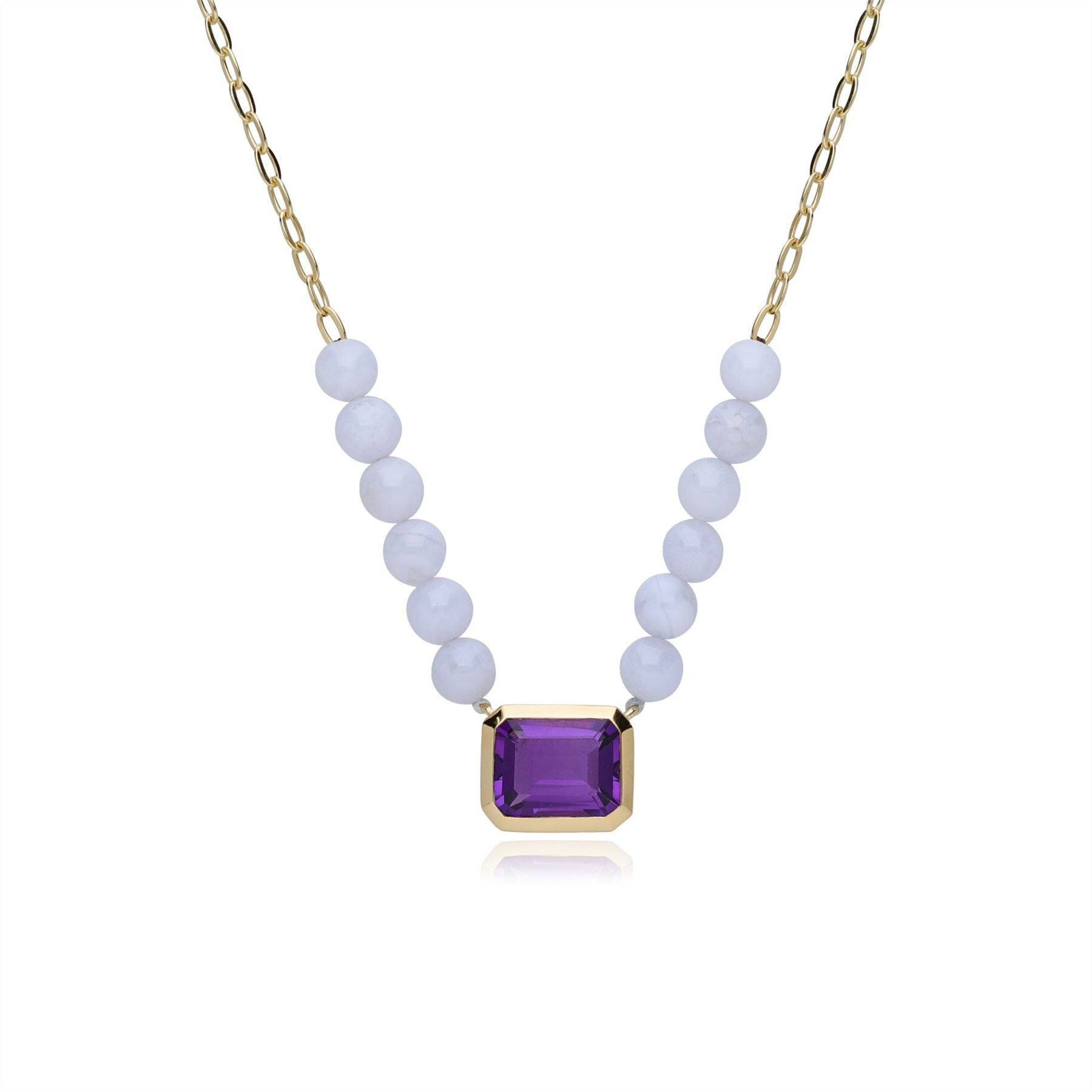 ECFEW™ Collana "The Unifier" con agata e pizzo blu