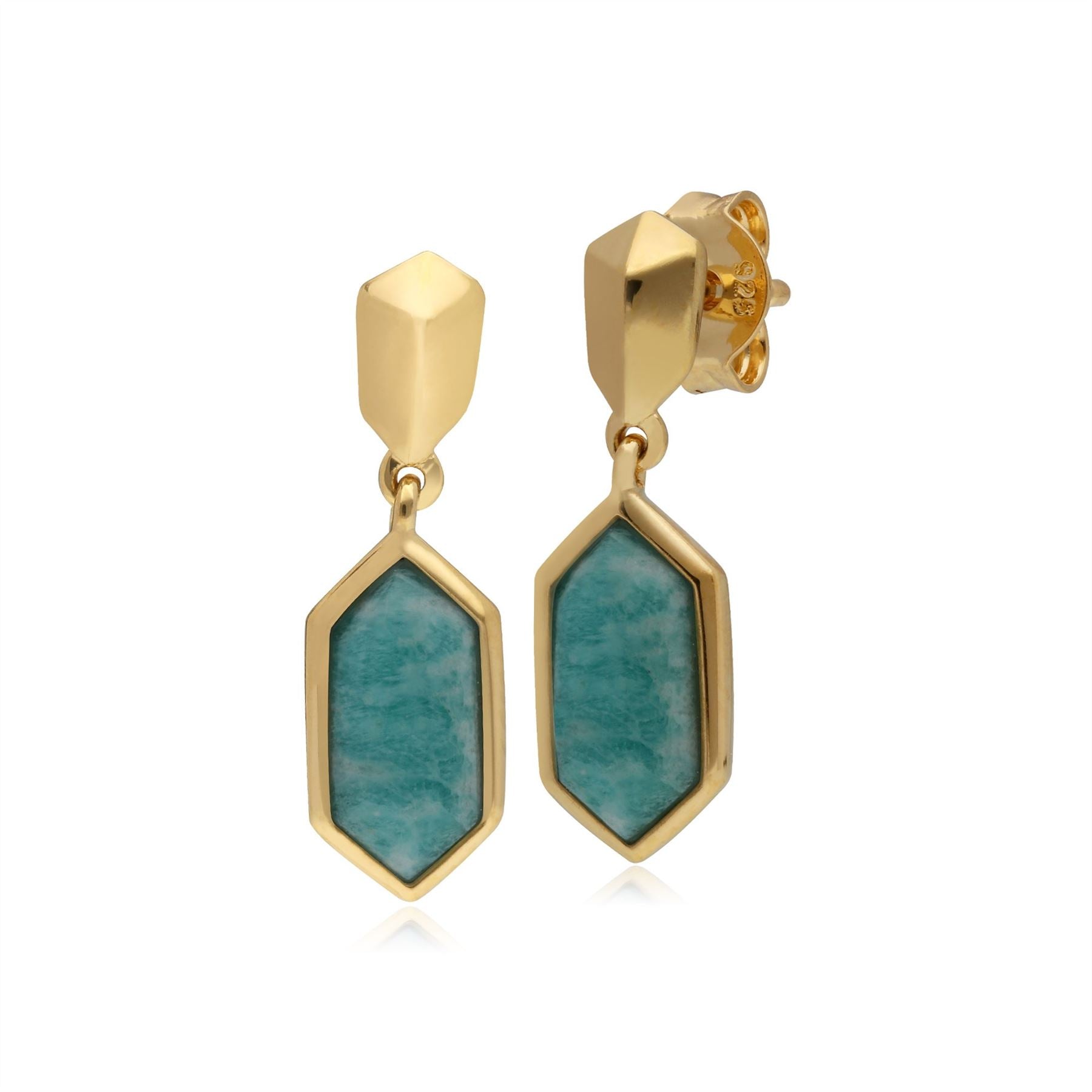 Micro Statement Amazonite Drop Earrings