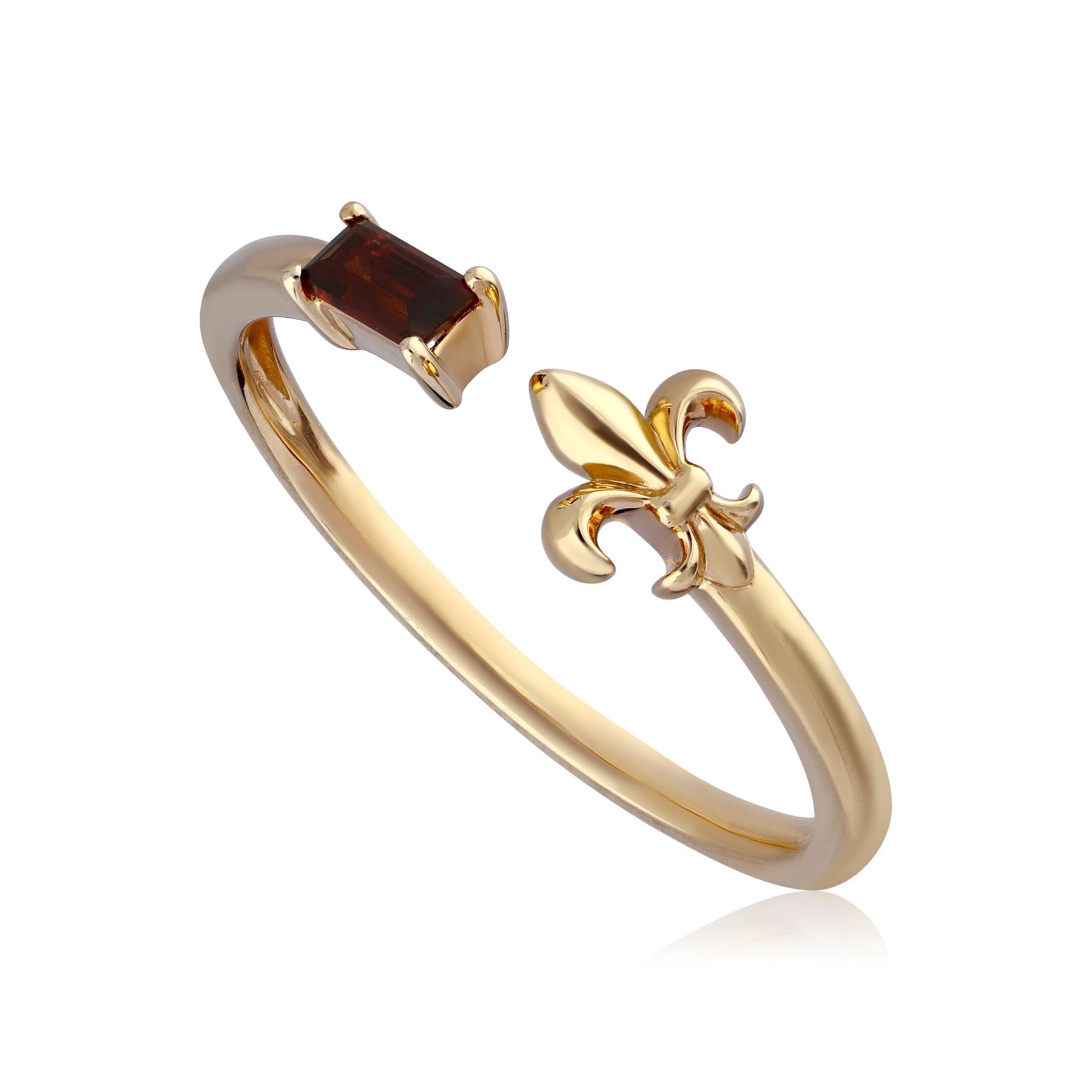 ECFEW™ Garnet Open Fleur De Lis Ring