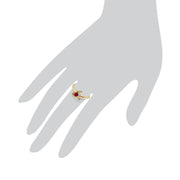 gemondo ANELLO CON RUBINO, oro giallo da 9 ct, anello a cuore con rubino e diamanti da 0,29 ct, ct