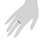 gemondo ANELLO CON RUBINO, anello mezza veretta in oro bianco da 9 ct con rubino da 0,46 ct