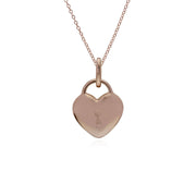 Collana in argento, pendente con lucchetto a cuore in argento sterling massiccio placcato oro rosa su catena da 45 cm