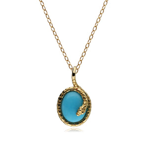 Gemondo ECFEW™ Oval Turquoise Winding Snake Pendant