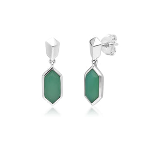 Chrysoprase Cabochon Drop Earrings