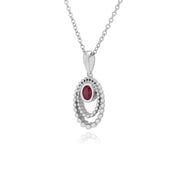 Collana RUBIS, pendente RUBIS in argento sterling 925 da 0,24 CT CT su catena da 45 cm