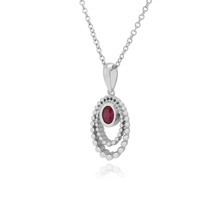 Collana RUBIS, pendente RUBIS in argento sterling 925 da 0,24 CT CT su catena da 45 cm