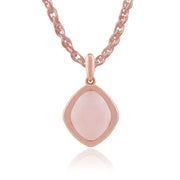 Collana pastello "Oxypetalum" al quarzo rosa in argento sterling placcato oro rosa da 9 ct