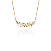 Collana e orecchini di perle placcate oro in argento 925 O Leaf