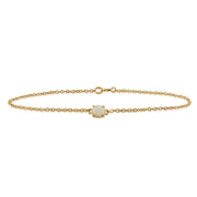 Classico bracciale cabochon rotondo in oro giallo 375 con opale
